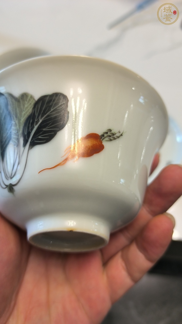 古玩陶瓷油粉彩清白傳家圖蓋碗真品鑒賞圖