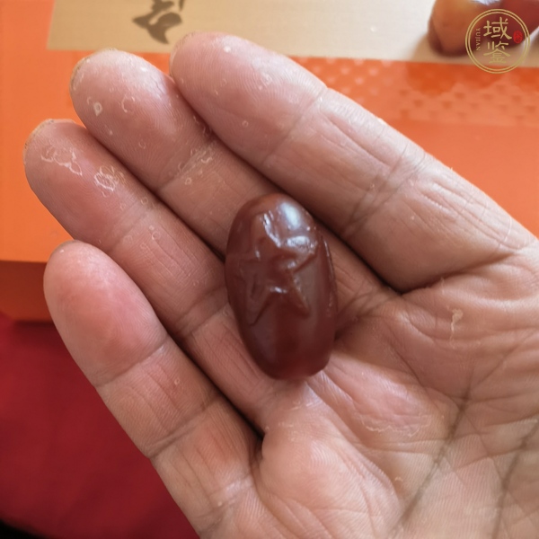 古玩玉器紅瑪瑙珠真品鑒賞圖
