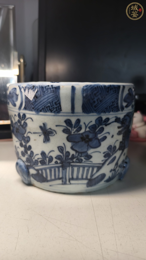 古玩陶瓷青花麒麟紋筒式爐真品鑒賞圖
