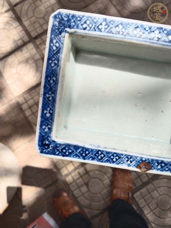 古玩陶瓷青花鏤空水仙盆真品鑒賞圖