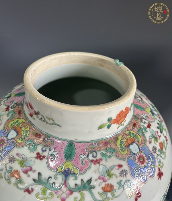 古玩陶瓷清晚期 粉彩花鳥(niǎo)紋將軍罐真品鑒賞圖