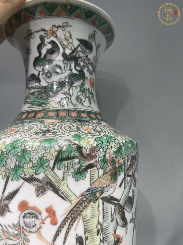 古玩陶瓷清晚期 五彩花鳥紋軟棒槌瓶真品鑒賞圖