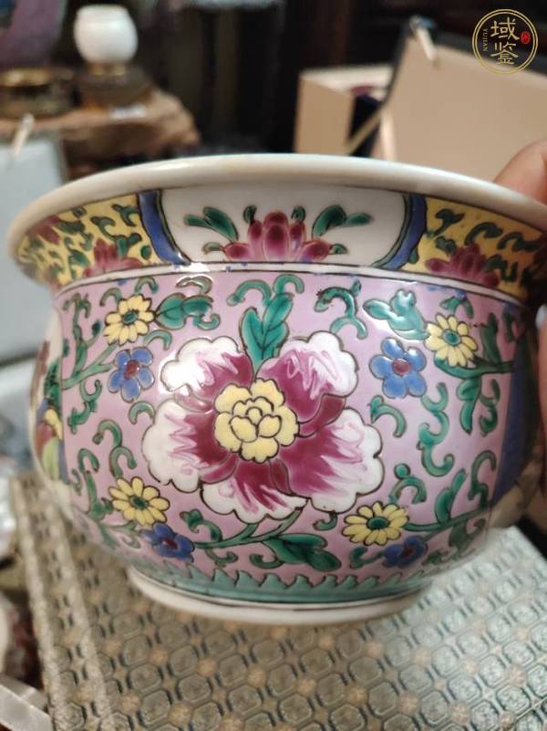 古玩陶瓷粉彩龍紋香爐真品鑒賞圖