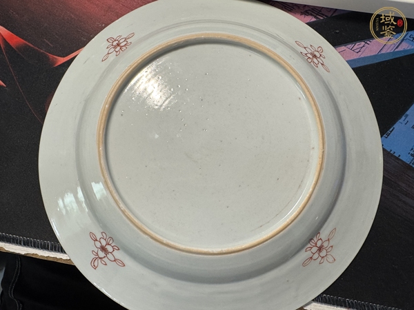 古玩陶瓷粉彩花卉紋折沿盤真品鑒賞圖