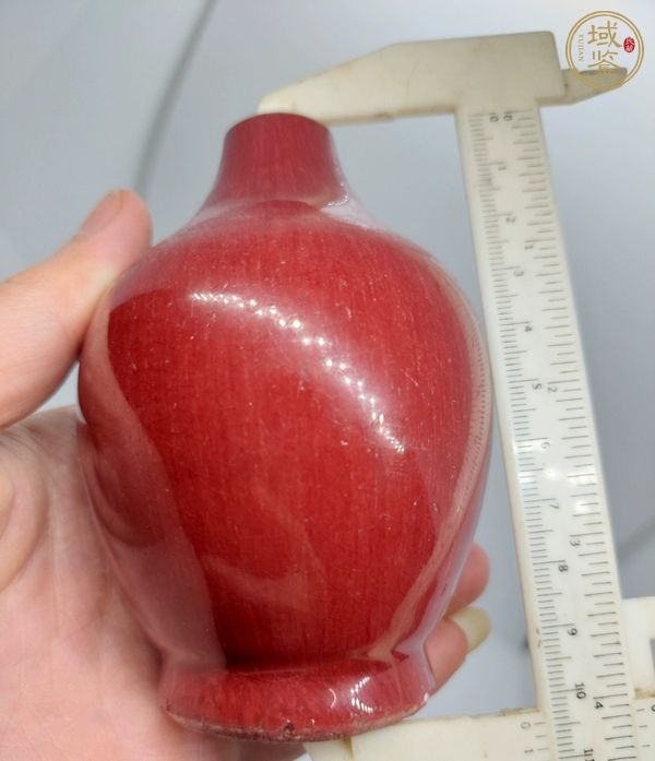 古玩陶瓷鈞紅釉截口瓶真品鑒賞圖
