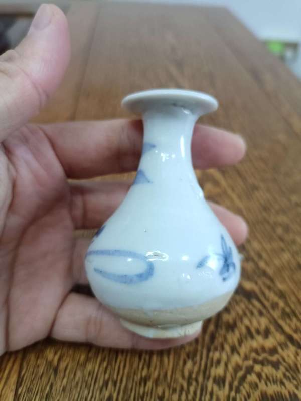 古玩陶瓷清早期青花玉壺春瓶拍賣,當前價格1100元