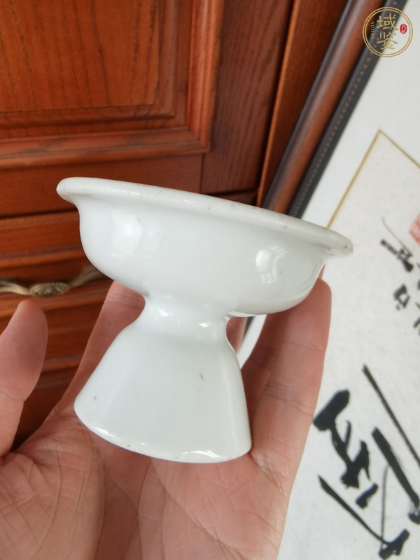 古玩陶瓷青花團鳳紋高足杯真品鑒賞圖