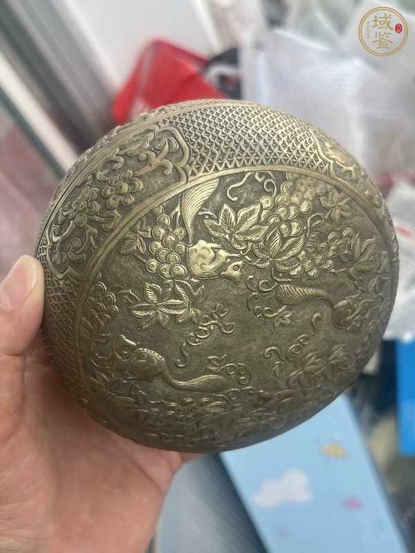 古玩銅器銀盒真品鑒賞圖