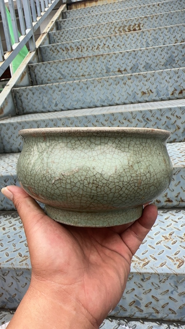 古玩陶瓷雍乾綠哥釉香爐拍賣,當前價格26000元