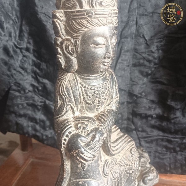 古玩雜項(xiàng)青石文殊菩薩真品鑒賞圖