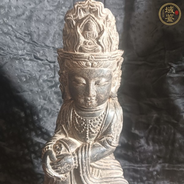 古玩雜項(xiàng)青石文殊菩薩真品鑒賞圖