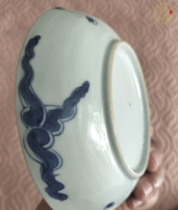 古玩陶瓷青花過墻龍紋盤真品鑒賞圖