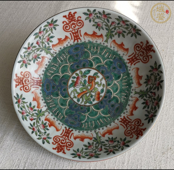 古玩陶瓷福壽紋盤(pán)真品鑒賞圖
