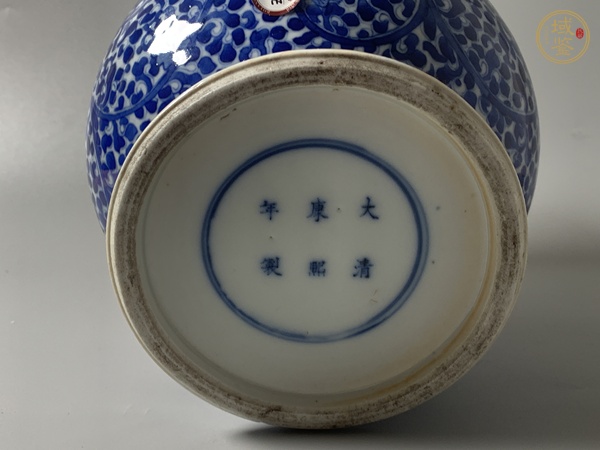 古玩陶瓷晚清期·青花纏枝花卉紋蓮子尊真品鑒賞圖