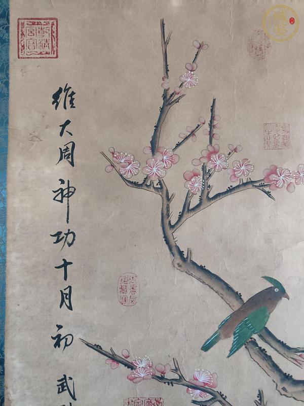 古玩字畫武則天款錦雞花鳥真品鑒賞圖