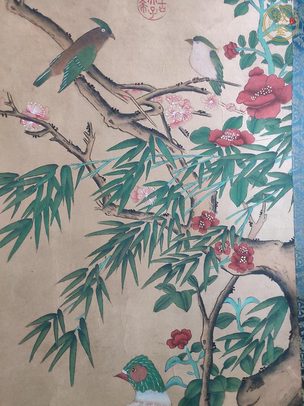 古玩字畫武則天款錦雞花鳥真品鑒賞圖