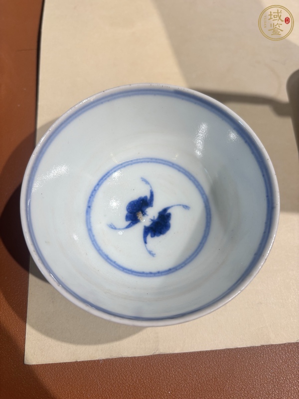 古玩陶瓷青花福壽紋茶碗真品鑒賞圖