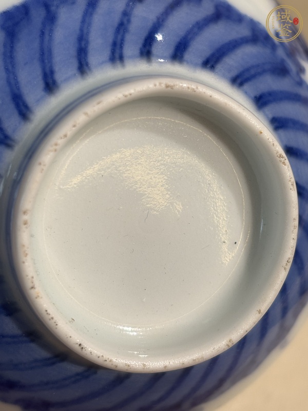 古玩陶瓷青花福壽紋茶碗真品鑒賞圖