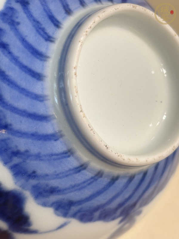 古玩陶瓷青花福壽紋茶碗真品鑒賞圖