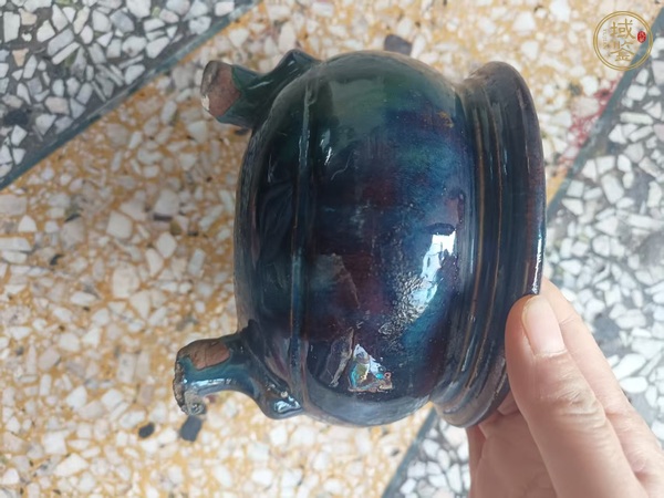 古玩陶瓷宜鈞釉香爐真品鑒賞圖