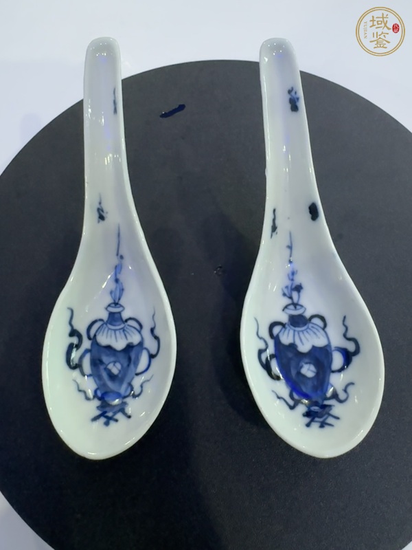 古玩博古圖青花湯勺真品鑒賞圖