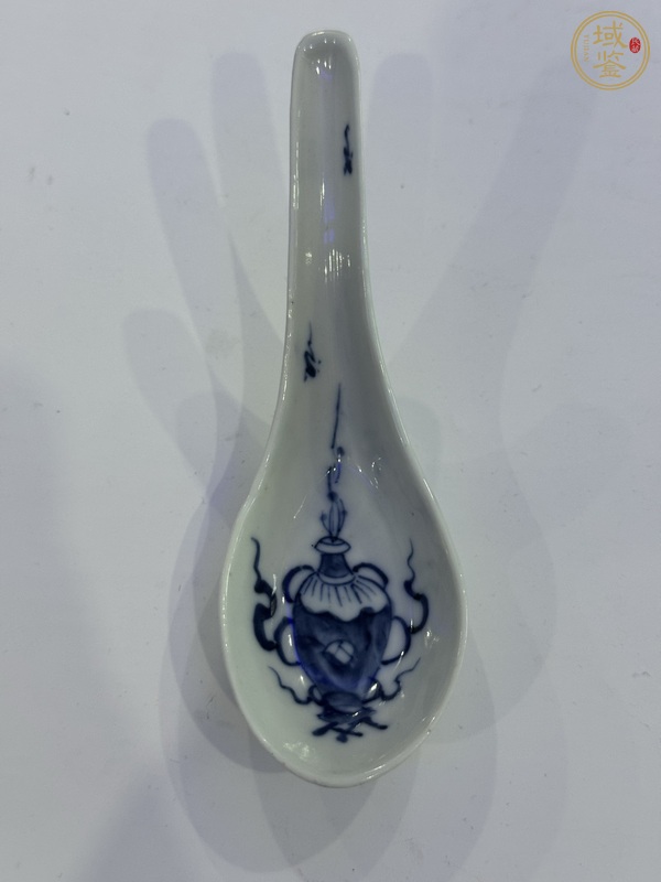 古玩陶瓷博古圖青花湯勺真品鑒賞圖