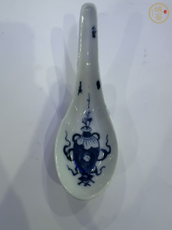 古玩陶瓷博古圖青花湯勺真品鑒賞圖