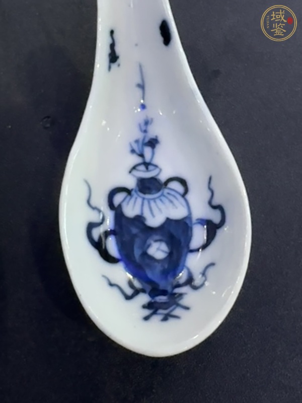 古玩陶瓷博古圖青花湯勺真品鑒賞圖