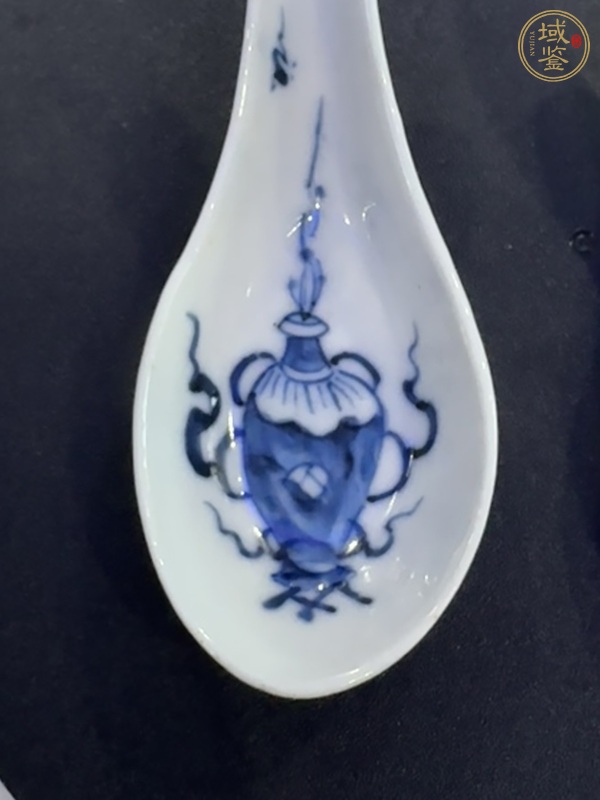 古玩陶瓷博古圖青花湯勺真品鑒賞圖