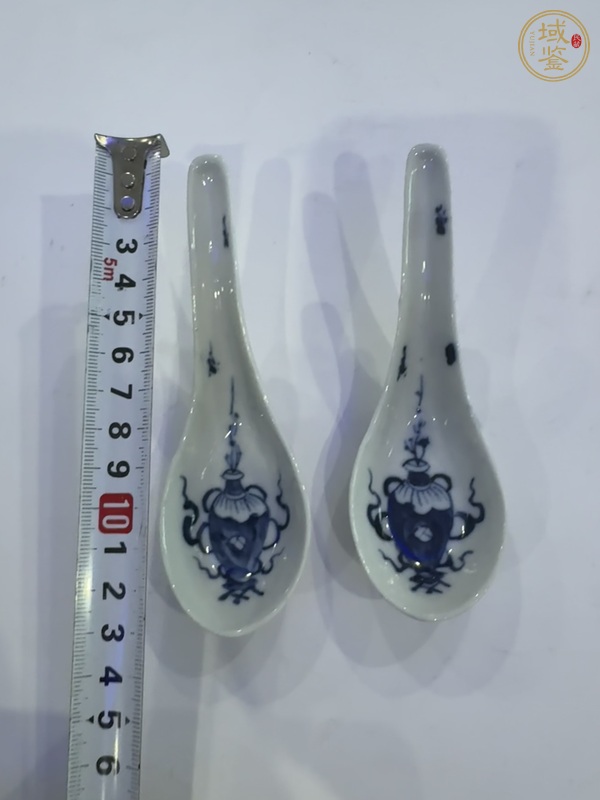 古玩陶瓷博古圖青花湯勺真品鑒賞圖