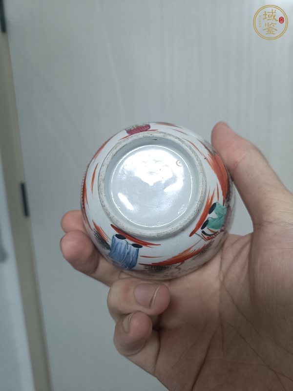 古玩陶瓷廣彩人物故事紋茶碗真品鑒賞圖