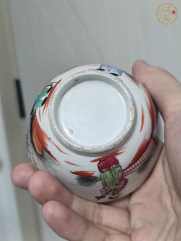 古玩陶瓷廣彩人物故事紋茶碗真品鑒賞圖