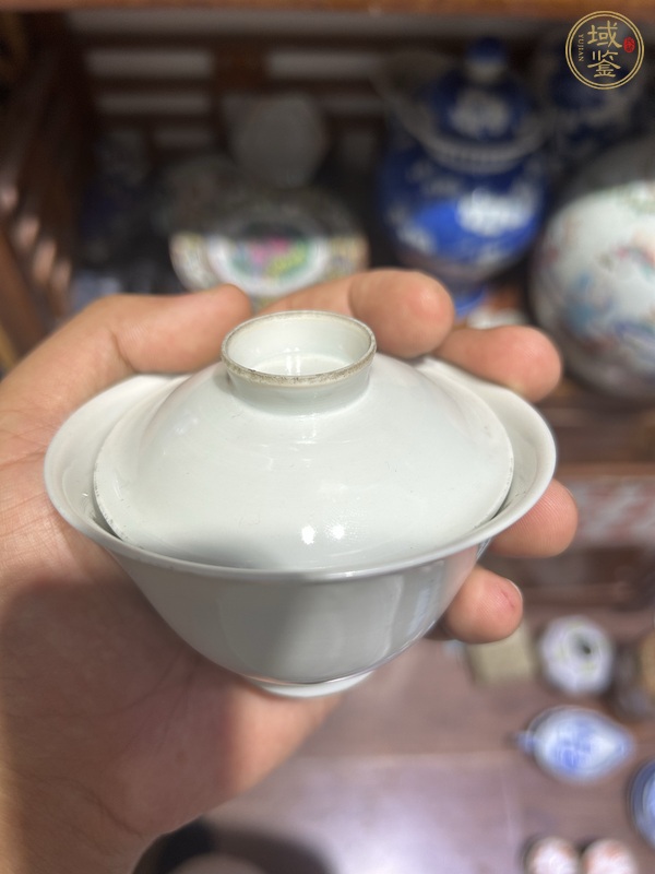 古玩陶瓷白釉蓋碗真品鑒賞圖
