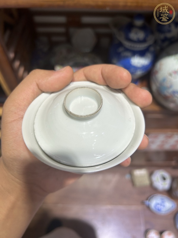 古玩陶瓷白釉蓋碗真品鑒賞圖