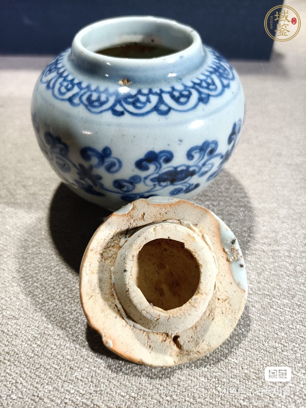 古玩陶瓷花卉紋青花罐真品鑒賞圖