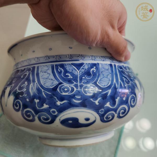 古玩陶瓷康熙青花饕餮紋香爐真品鑒賞圖