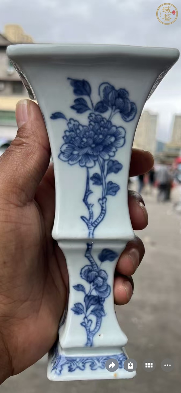 古玩青花花觚真品鑒賞圖