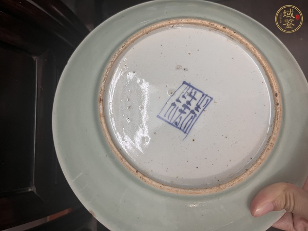 古玩陶瓷豆青釉盤真品鑒賞圖