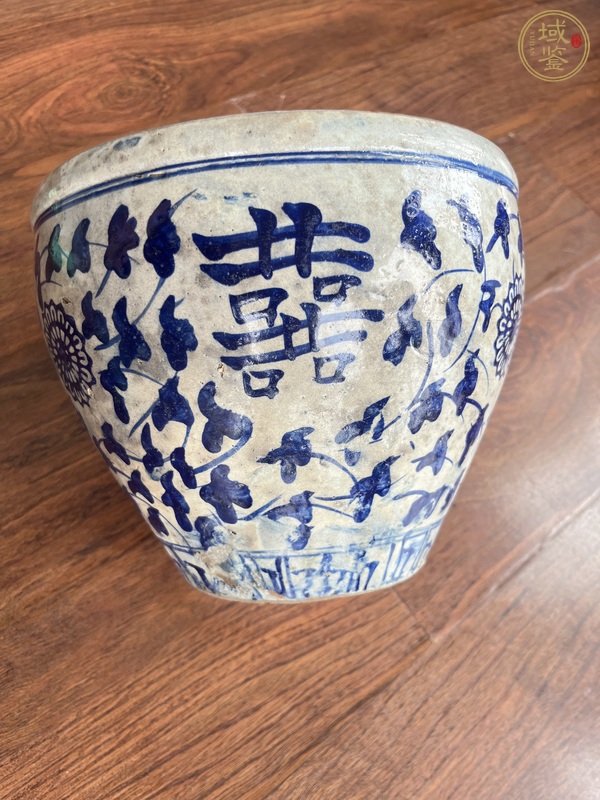 古玩陶瓷青花案缸，平臺不允許估價真品鑒賞圖