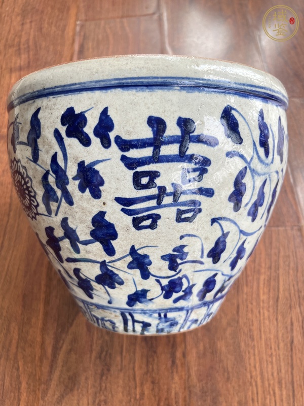 古玩陶瓷青花案缸，平臺不允許估價真品鑒賞圖