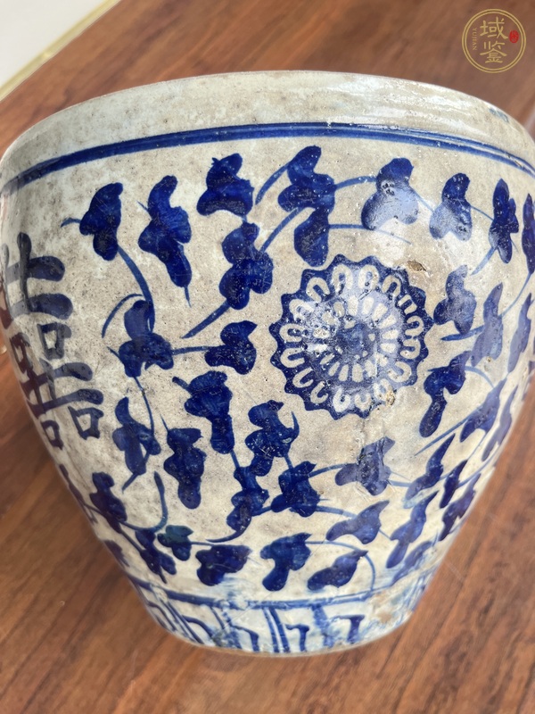 古玩陶瓷青花案缸，平臺不允許估價真品鑒賞圖