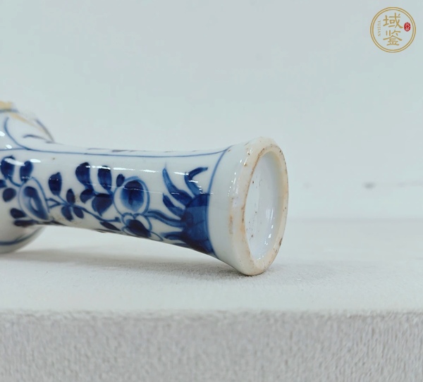 古玩陶瓷花卉紋青花束腰花觚真品鑒賞圖