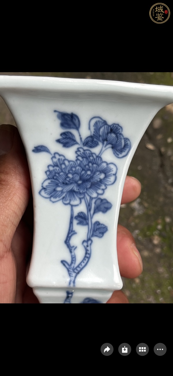 古玩陶瓷青花花觚真品鑒賞圖