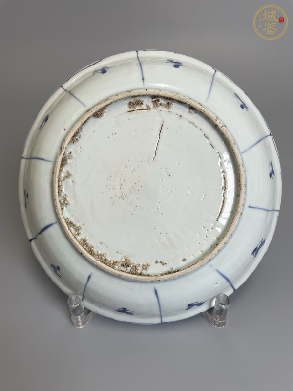 古玩陶瓷青花八寶紋花口盤真品鑒賞圖