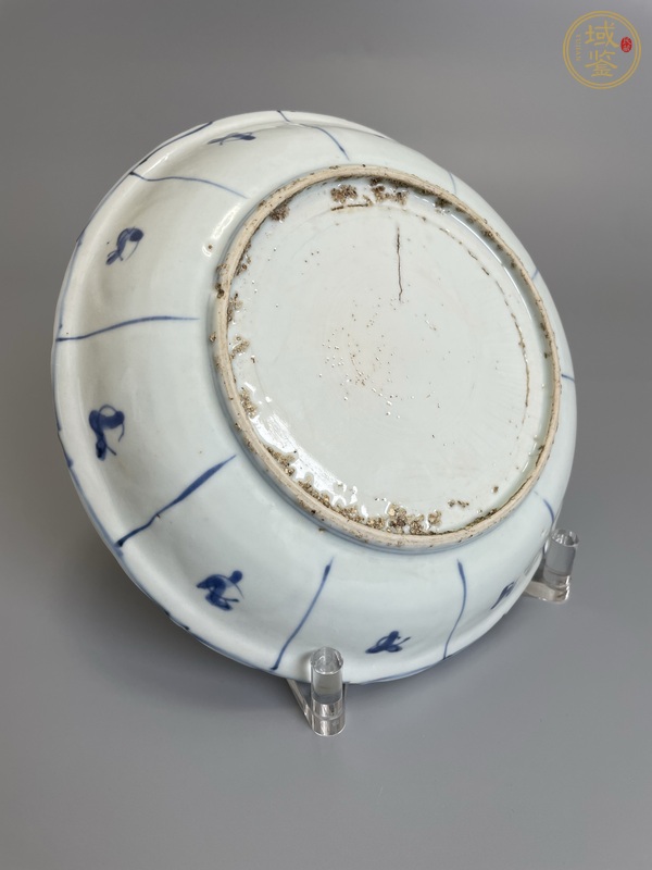 古玩陶瓷青花八寶紋花口盤真品鑒賞圖