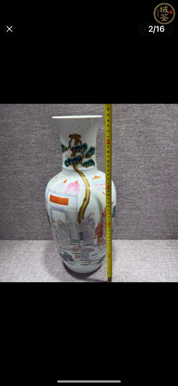 古玩陶瓷民國時(shí)期粉彩高士故事圖瓶真品鑒賞圖