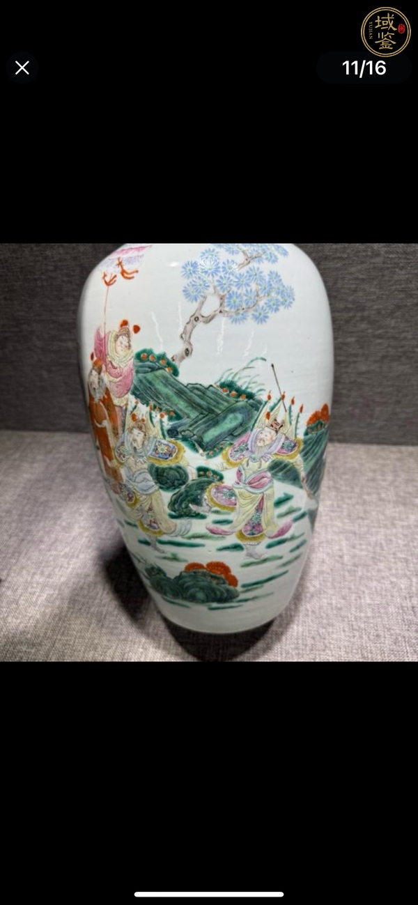 古玩陶瓷民國時(shí)期粉彩高士故事圖瓶真品鑒賞圖