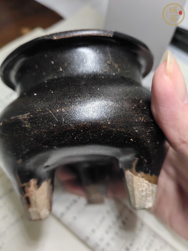 古玩陶瓷贛州窯黑釉鬲式爐真品鑒賞圖