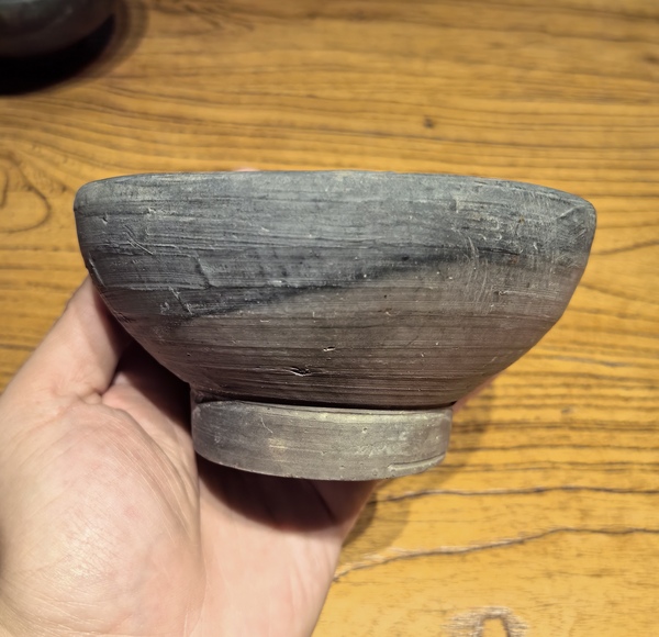 古玩陶瓷元黑陶茶盞拍賣,當前價格68元