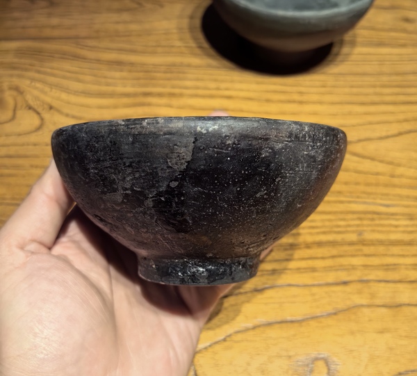 古玩陶瓷元黑陶茶盞拍賣,當前價格68元